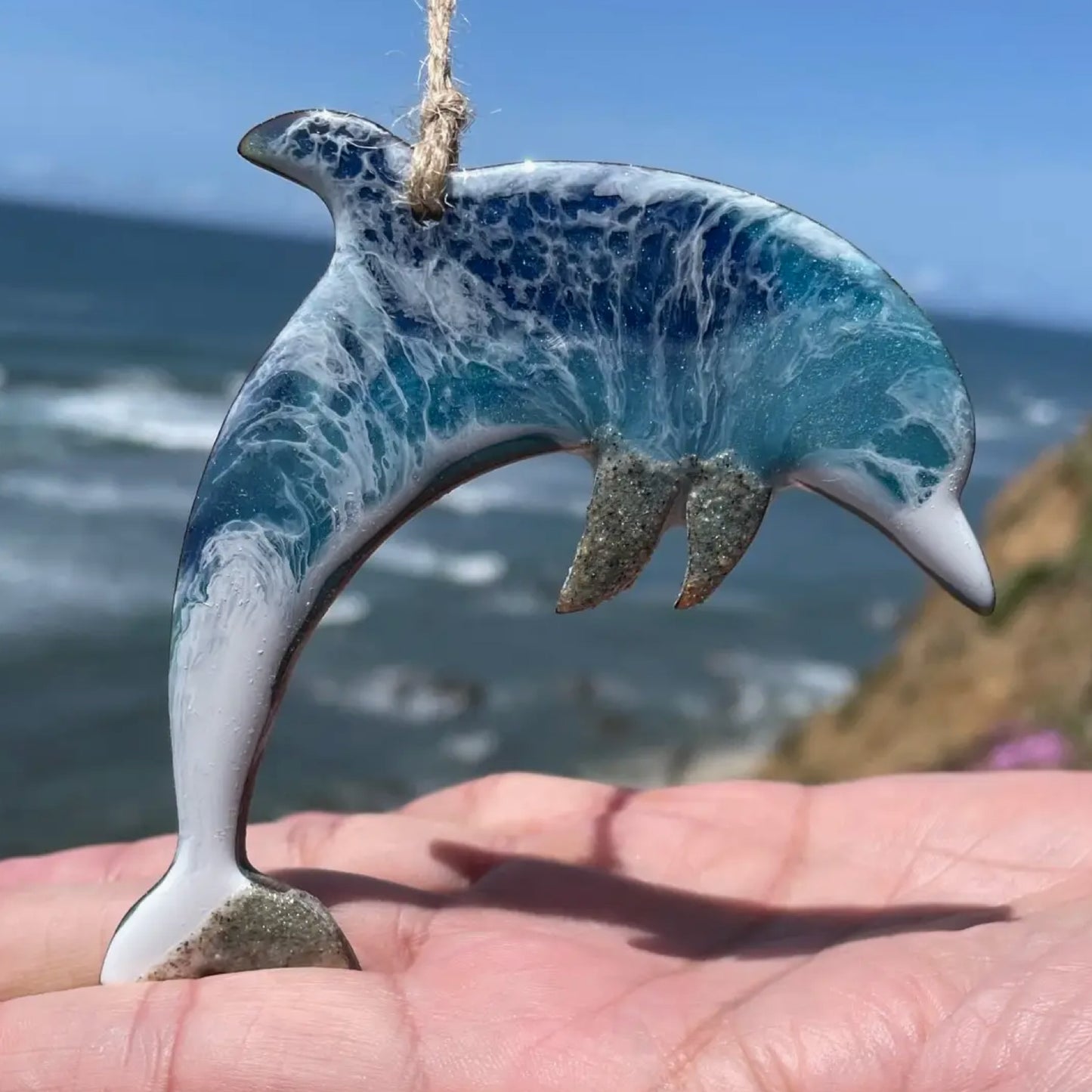 Ocean Blue Dolphin Ornament